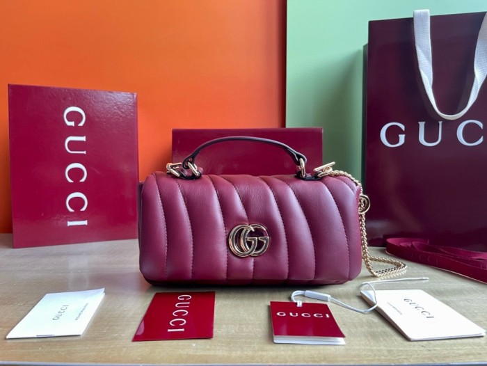 NIGO Gucci Milano Women's Solid Color Removable Shoulder Strap Quilted Leather Single Shoulder Crossbody Handbag Bag Bags #nigo74296