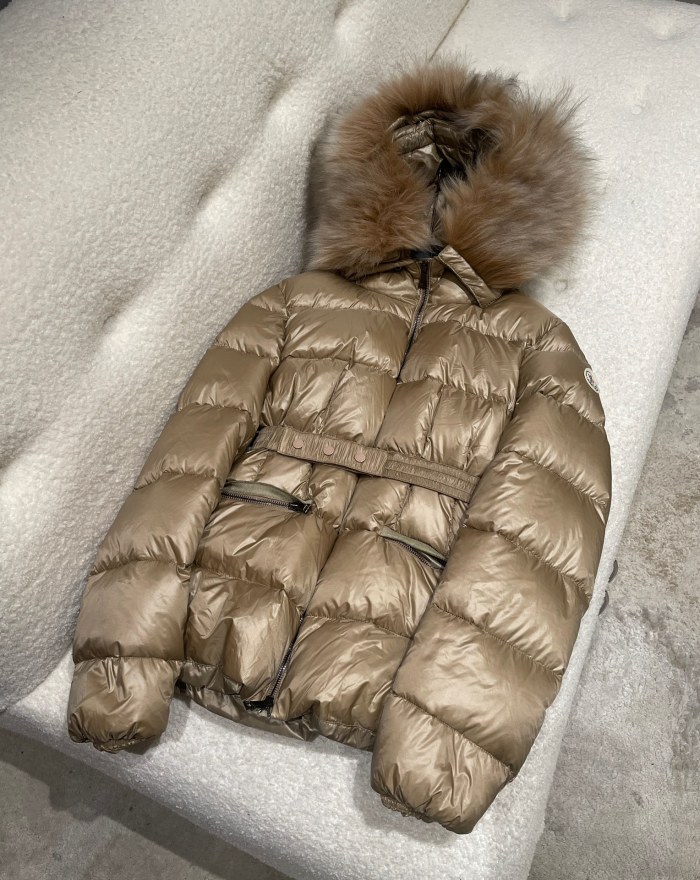 NIGO Moncler Women's Autumn and Winter Solid Color Hooded Waisted Long Sleeve Zipper Puffer Down Jacket #nigo74286