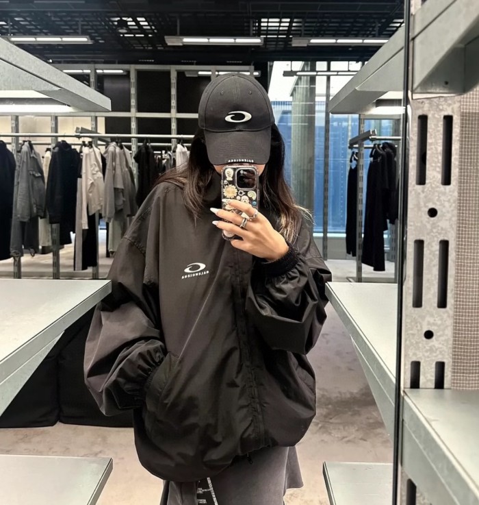 NIGO Balenciaga Women's Spring and Autumn Solid Color Logo Printed Standing Collar Long Sleeve Zipper Jacket #nigo74299