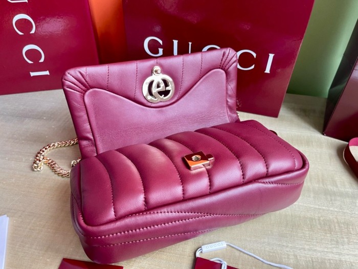 NIGO Gucci Milano Women's Solid Color Removable Shoulder Strap Quilted Leather Single Shoulder Crossbody Handbag Bag Bags #nigo74296