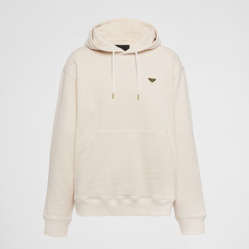 NIGO Prada Men's Spring and Autumn Solid Color Logo Triangle Label Hooded Loose Long Sleeve Sweatshirt #nigo74295
