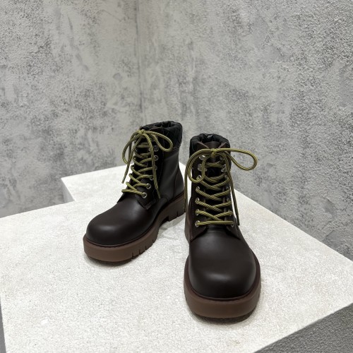 NIGO Bottega Veneta Men Women Haddock Lace-up Martin Boots Spring Autumn Winter Solid Color Short Leather Casual Shoes Ngvp#nigo9627
