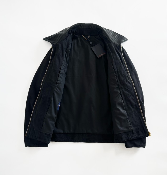 Nigo Louis Vuitton Men's Spring And Fall Black Embossed Pattern Stitching Zipper Long Sleeved Denim Jacket Plaid Casual Jeans Pants Suit Set #nigo74288