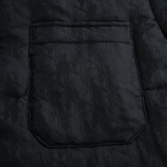 Nigo Dior Men's Fall And Winter Black Dark Logo Print Lapel Single Breasted Long Sleeved Puffer Down Jacket #nigo74317
