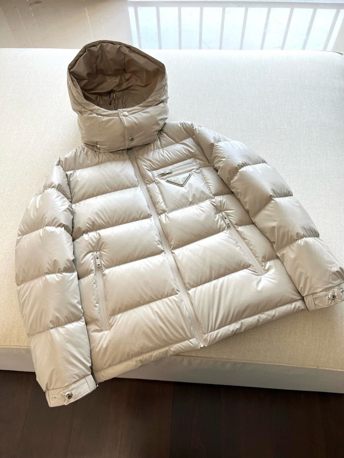 NIGO Prada Men's Autumn and Winter Solid Color Detachable Hood Zipper Long Sleeve Down Jacket #nigo74319