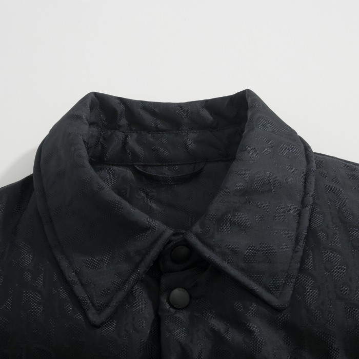 Nigo Dior Men's Fall And Winter Black Dark Logo Print Lapel Single Breasted Long Sleeved Puffer Down Jacket #nigo74317