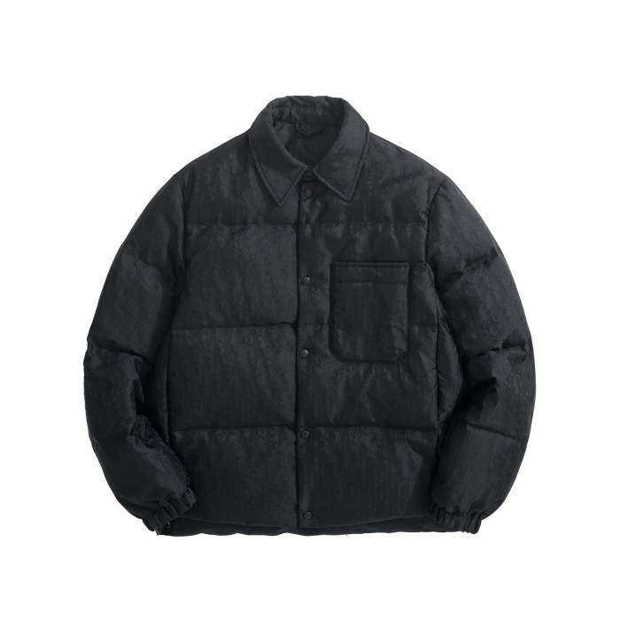 Nigo Dior Men's Fall And Winter Black Dark Logo Print Lapel Single Breasted Long Sleeved Puffer Down Jacket #nigo74317
