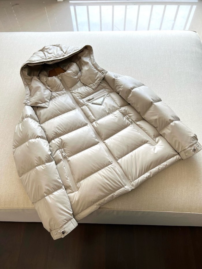 NIGO Prada Men's Autumn and Winter Solid Color Detachable Hood Zipper Long Sleeve Down Jacket #nigo74319