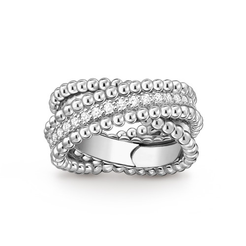 NIGO Van Cleef&Arpels Men's Women's Vintage PerléE Diamonds Duo Ring Double Cross Ring Jewelry Accessories Ngvp #nigo9642