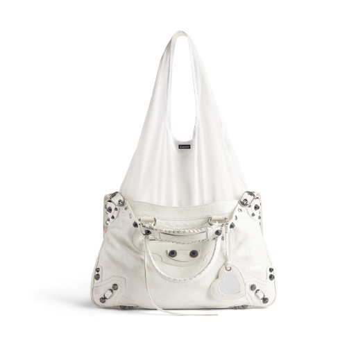 NIGO Balenciaga Women's Solid Color NEO CAGOLE XL Handbag Lambskin Patchwork Nylon Doing Old Casual Tote Bag  Bags 7916012AA4Z1060 Ngvp #nigo9637