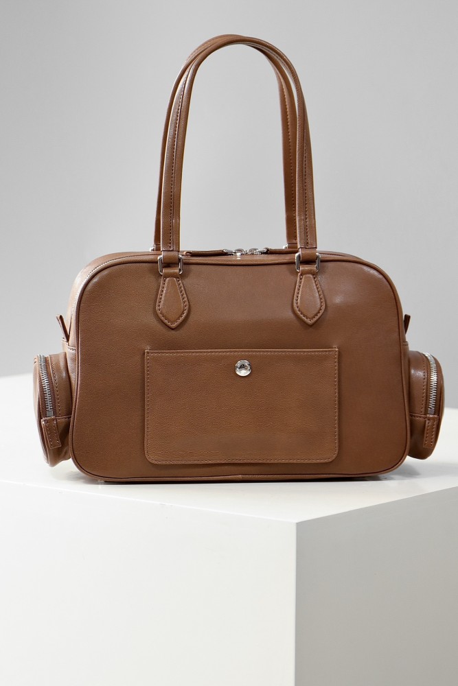 NIGO MiuMiu Women's Solid Color Embossed Engraved Logo Zipper Closure Napa Leather Shoulder Handbag Bag Bags #nigo74329