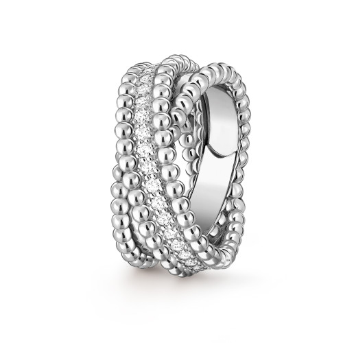 NIGO Van Cleef&Arpels Men's Women's Vintage PerléE Diamonds Duo Ring Double Cross Ring Jewelry Accessories Ngvp #nigo9642