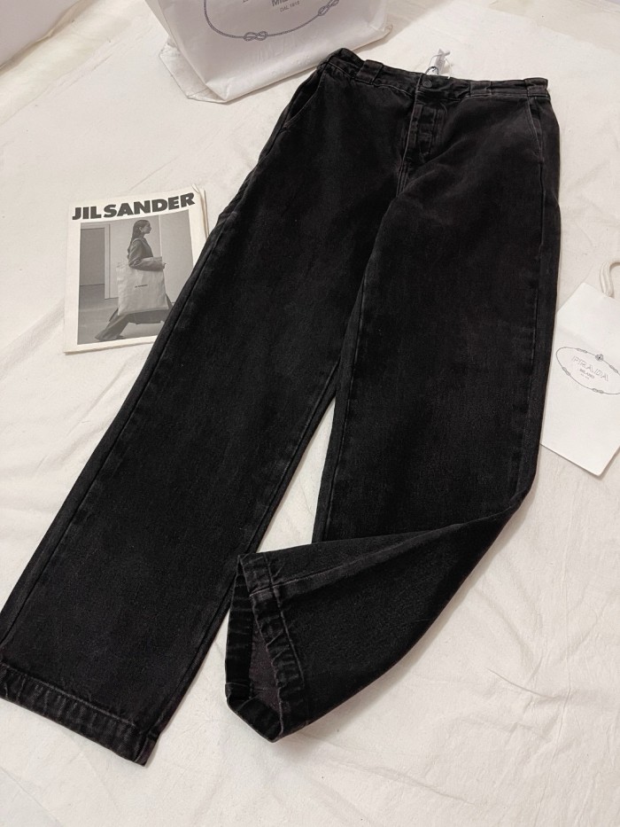 NIGO Prada Men's Spring and Autumn Solid Color Mid Waist Button Loose Jeans Pants #nigo74355