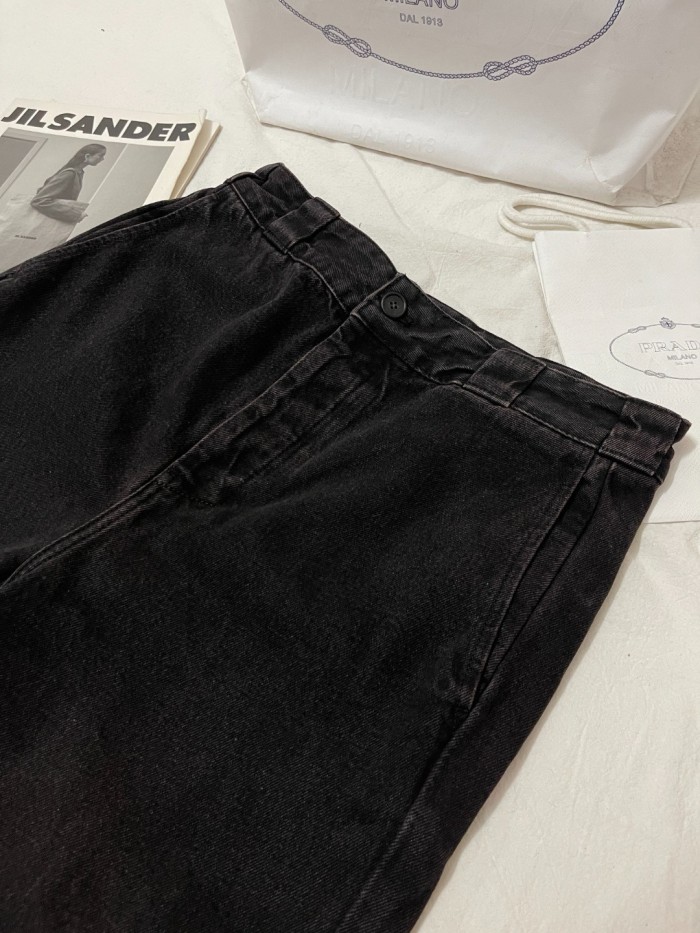 NIGO Prada Men's Spring and Autumn Solid Color Mid Waist Button Loose Jeans Pants #nigo74355