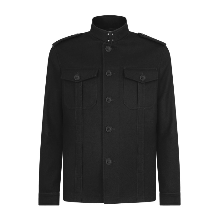 NIGO Tom Ford Men's Autumn and Winter Solid Color Standing Lapel Single Breasted Wool Long Sleeve Jacket #nigo74378