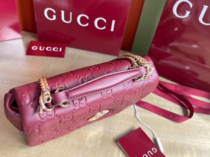 NIGO Gucci Milano Women's Solid Color Removable Shoulder Strap Leather Single Shoulder Crossbody Handbag Bag Bags #nigo74362