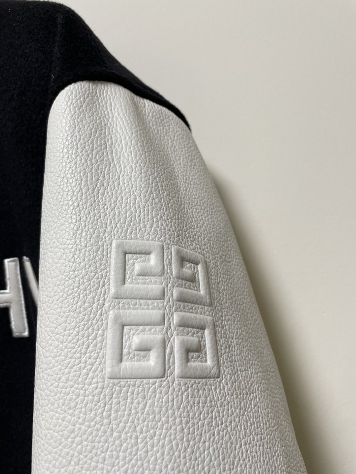 NIGO Givenchy Men's Autumn and Winter Color Blocking Single Breasted Wool and Leather Hooded Jacket #nigo74364