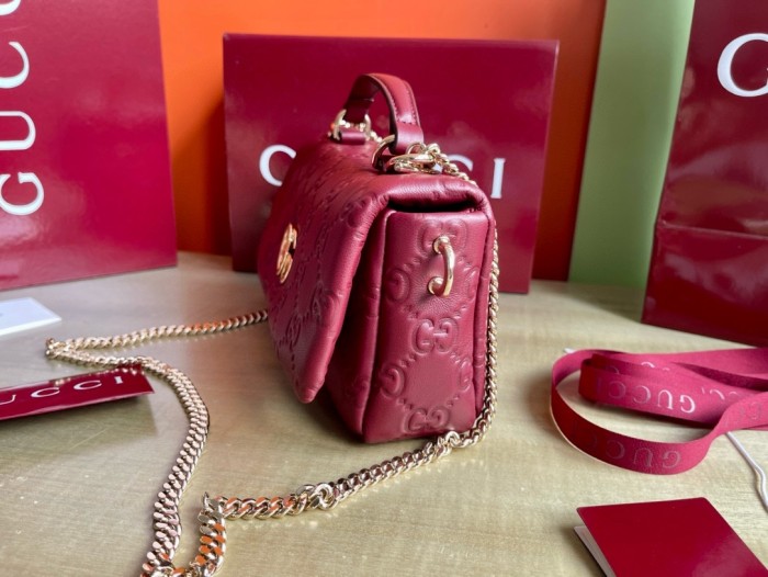 NIGO Gucci Milano Women's Solid Color Removable Shoulder Strap Leather Single Shoulder Crossbody Handbag Bag Bags #nigo74362