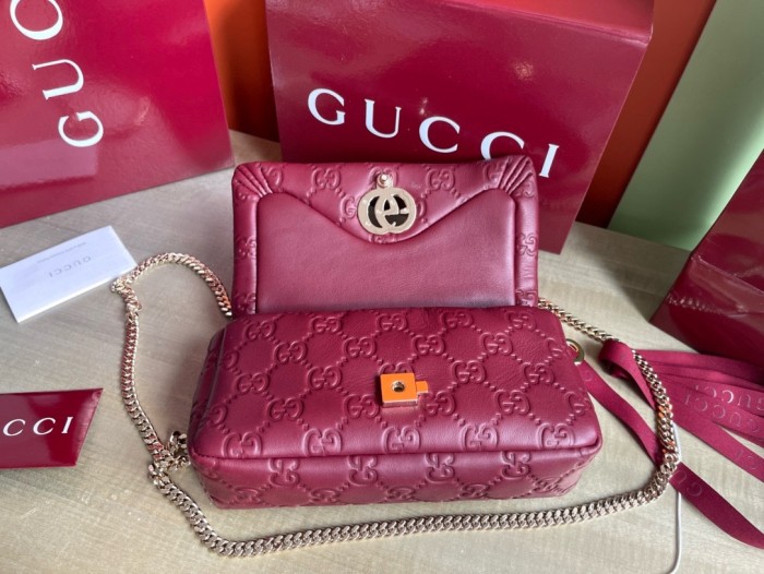 NIGO Gucci Milano Women's Solid Color Removable Shoulder Strap Leather Single Shoulder Crossbody Handbag Bag Bags #nigo74362