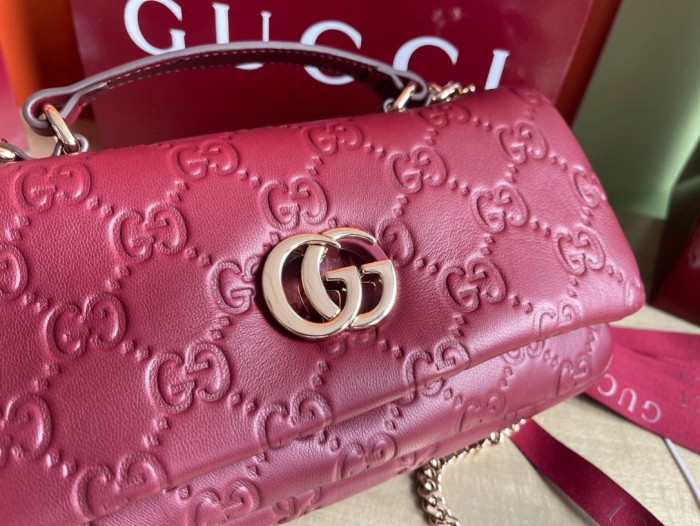 NIGO Gucci Milano Women's Solid Color Removable Shoulder Strap Leather Single Shoulder Crossbody Handbag Bag Bags #nigo74362
