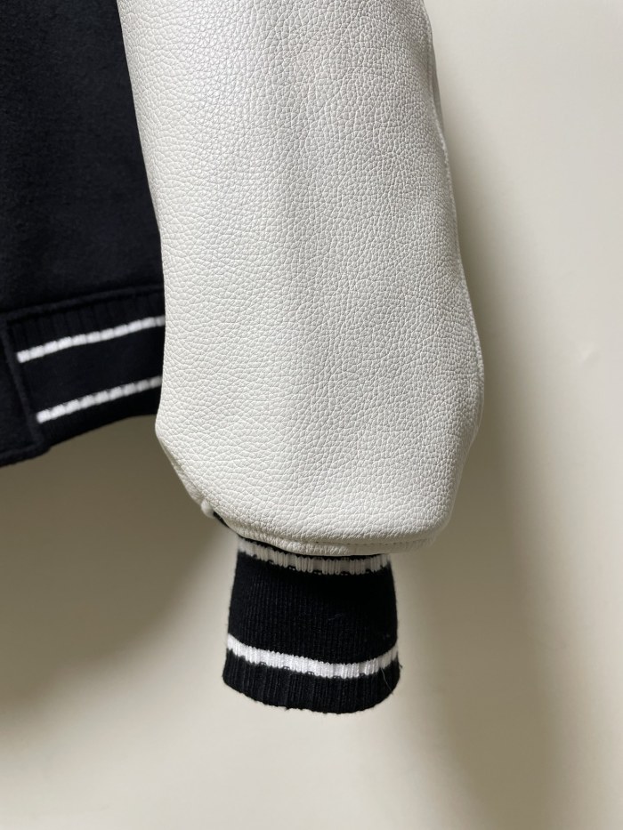 NIGO Givenchy Men's Autumn and Winter Color Blocking Single Breasted Wool and Leather Hooded Jacket #nigo74364