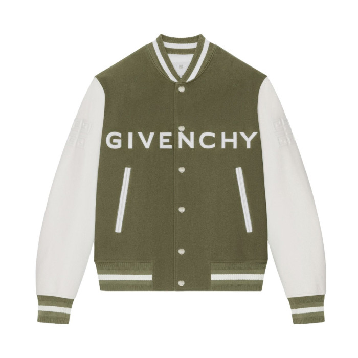NIGO Givenchy Men's Autumn and Winter Color Blocking Single Breasted Wool and Leather Hooded Jacket #nigo74364
