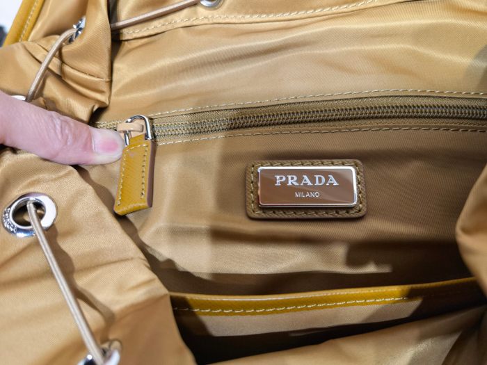 NIGO Prada Men's Solid Color Metal Triangle Label Flap Closure Backpack Recycled Nylon with Leather Shoulder Travel Bag Bags #nigo74382