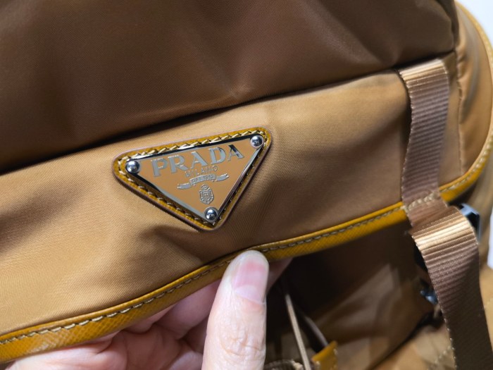 NIGO Prada Men's Solid Color Metal Triangle Label Flap Closure Backpack Recycled Nylon with Leather Shoulder Travel Bag Bags #nigo74382