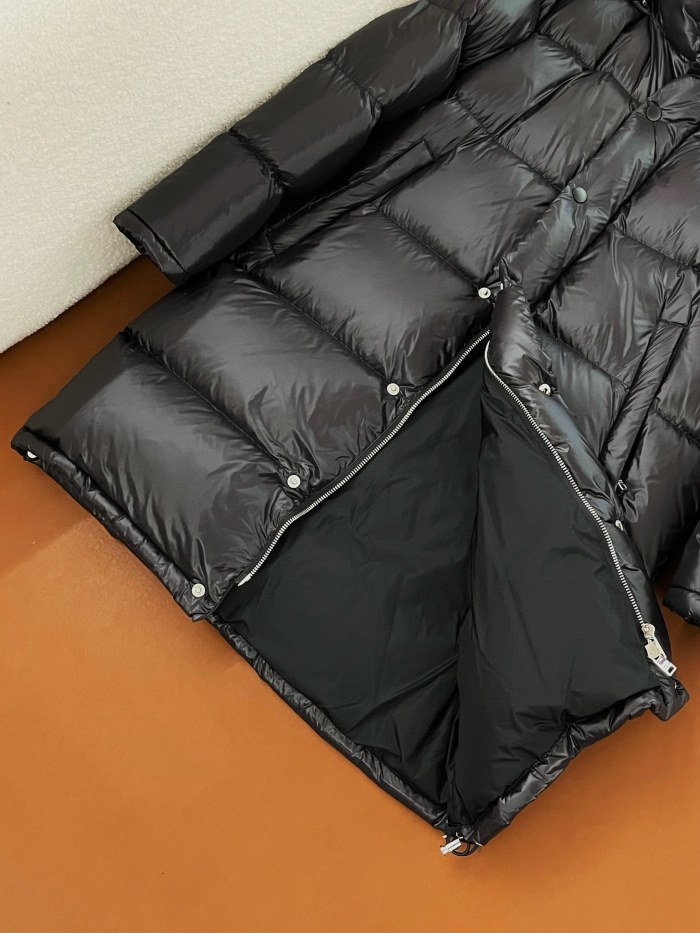 NIGO Prada Men's And Women's Autumn And Winter Solid Color Quilted Fluffy Medium Length Hooded Puffer Down Jacket #nigo74389