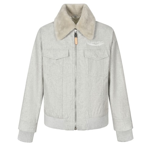 NIGO Louis Vuitton Men's Autumn and Winter Solid Color Wool Lapel Zipper Long Sleeve Jacket #nigo74399