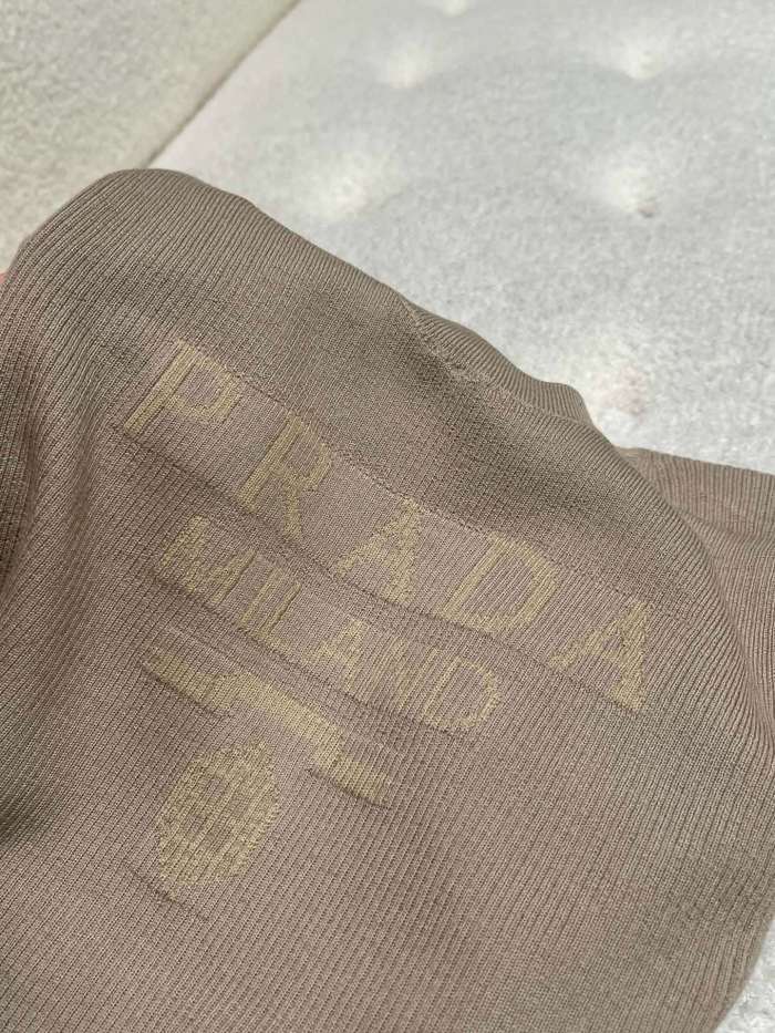NIGO Prada Women's Spring/Summer Solid Color Monogrammed Wool Crew Neck Long Sleeve Knit Sweater #nigo74413