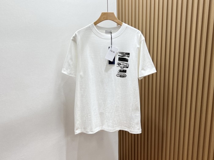 NIGO Dior Men's Summer Solid Color Graphic Printed Round Neck Cotton Short Sleeve T-Shirt #nigo74446