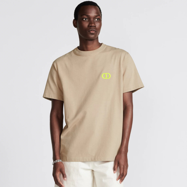 NIGO Dior Men's Summer Logo Embroidery Loose Solid Color Round Neck Cotton Short Sleeve T-Shirt #nigo74449