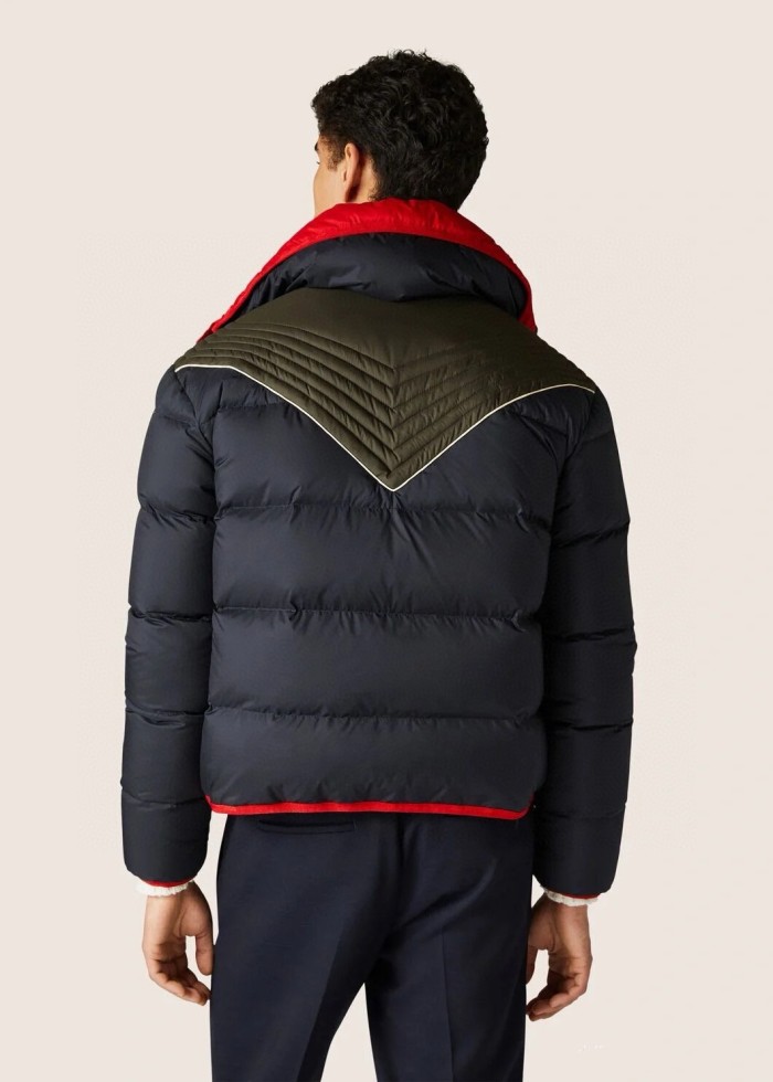 NIGO Loro Piana Men's Fall and Winter Colorblocking Lapel Reversible Zipper Long Sleeve Puffer Down Jacket #nigo74426