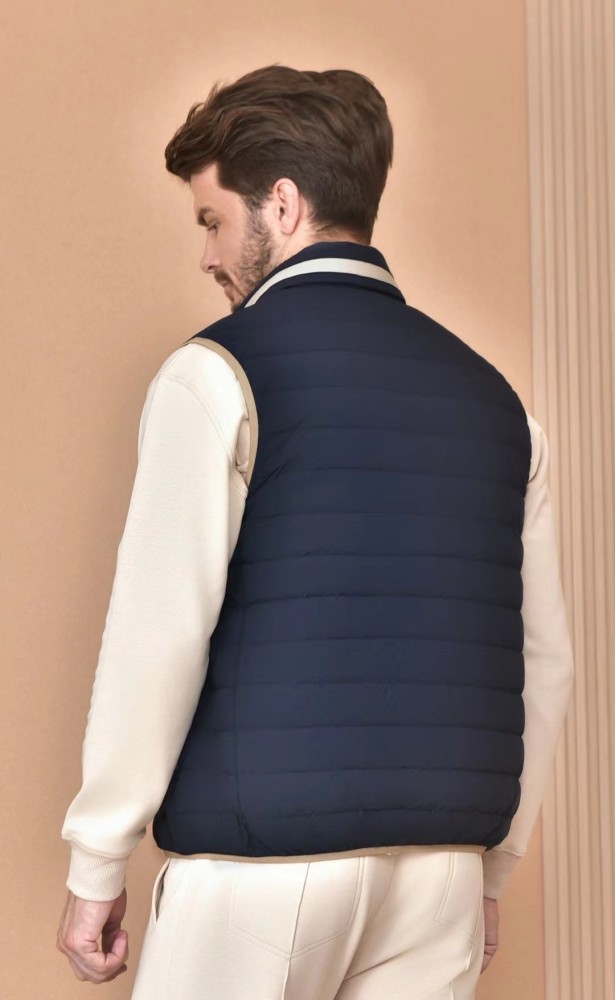 NIGO Brunello Cucinelli Men's Logo Embroidered High Neck Zipper Solid Color Fitted Straight Sleeveless Down Vest Ngvp #nigo9665