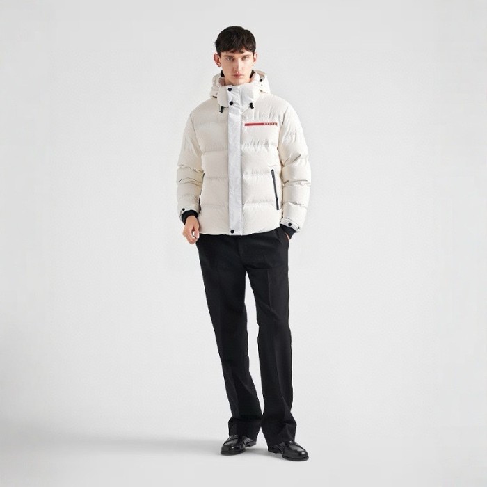 NIGO Prada Men's Autumn and Winter Solid Color Nylon Surface Waterproof Hooded Ski Zipper Long Sleeve Puffer Down Jacket #nigo74441