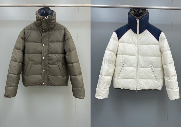NIGO Loro Piana Men's Fall and Winter Colorblocking Lapel Reversible Zipper Long Sleeve Puffer Down Jacket #nigo74426