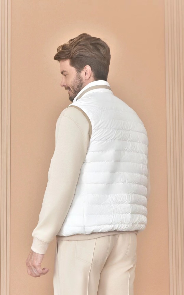 NIGO Brunello Cucinelli Men's Logo Embroidered High Neck Zipper Solid Color Fitted Straight Sleeveless Down Vest Ngvp #nigo9665