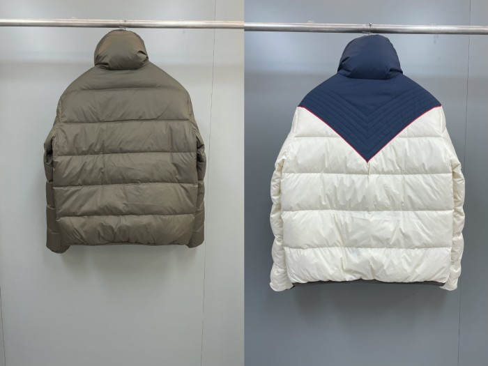 NIGO Loro Piana Men's Fall and Winter Colorblocking Lapel Reversible Zipper Long Sleeve Puffer Down Jacket #nigo74426