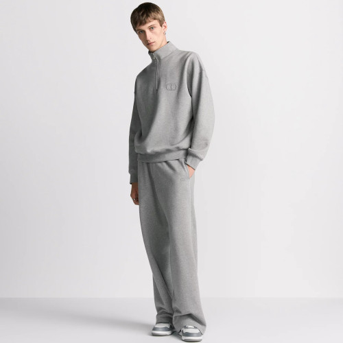 NIGO Dior Men's Spring and Autumn Solid Color Logo Embroidery Half Zipper Long Sleeve Sweatshirt Cotton Knit Sweatpants Pants Set Suit #nigo74451