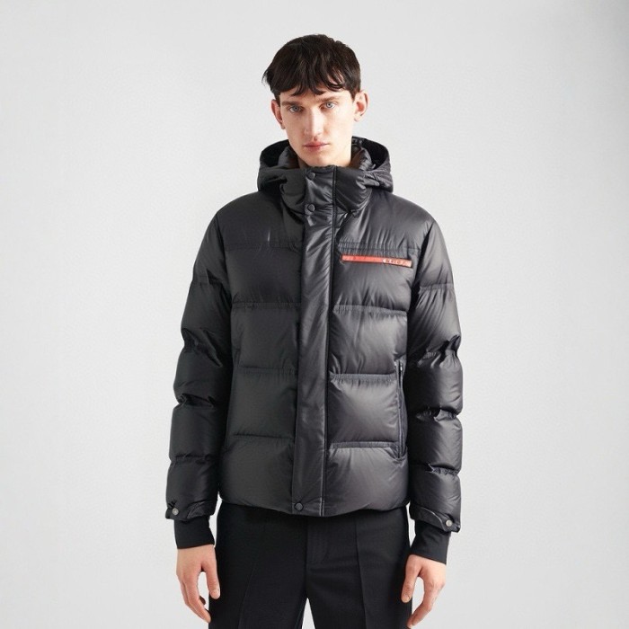 NIGO Prada Men's Autumn and Winter Solid Color Nylon Surface Waterproof Hooded Ski Zipper Long Sleeve Puffer Down Jacket #nigo74441
