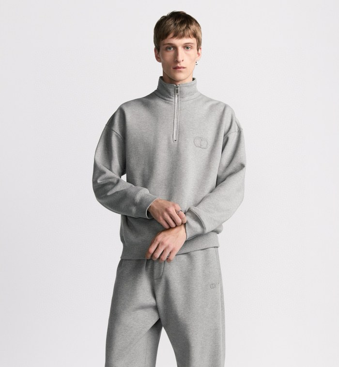NIGO Dior Men's Spring and Autumn Solid Color Logo Embroidery Half Zipper Long Sleeve Sweatshirt Cotton Knit Sweatpants Pants Set Suit #nigo74451