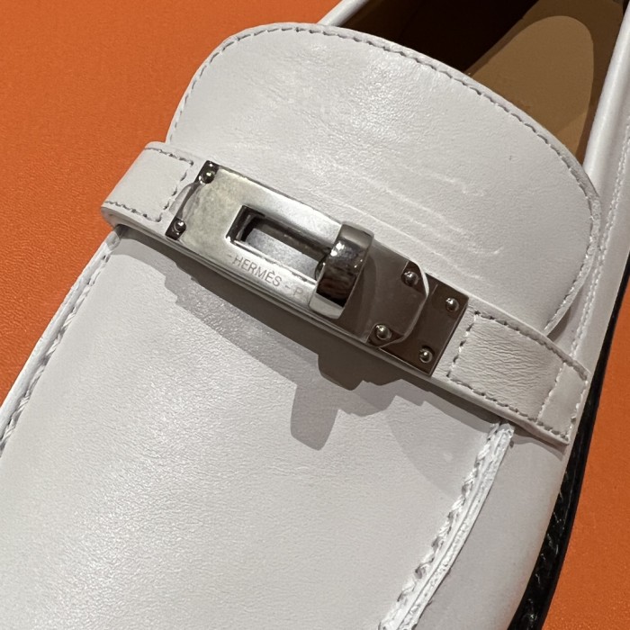 NIGO Hermes Women's Solid Color Suede Leather Round Head Over Toe Thick Bottom Loafers Shoes #nigo74457