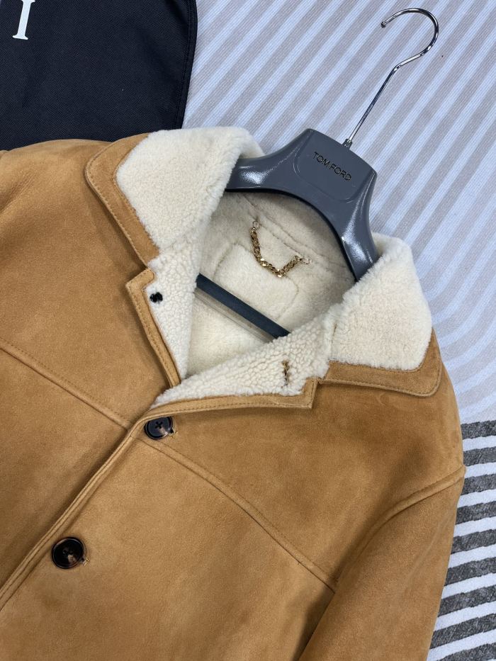 NIGO Gucci Men's And Women's Autumn And Winter Solid Color Suede Single Breasted Long Sleeved Wool Lined Jacket #nigo74481