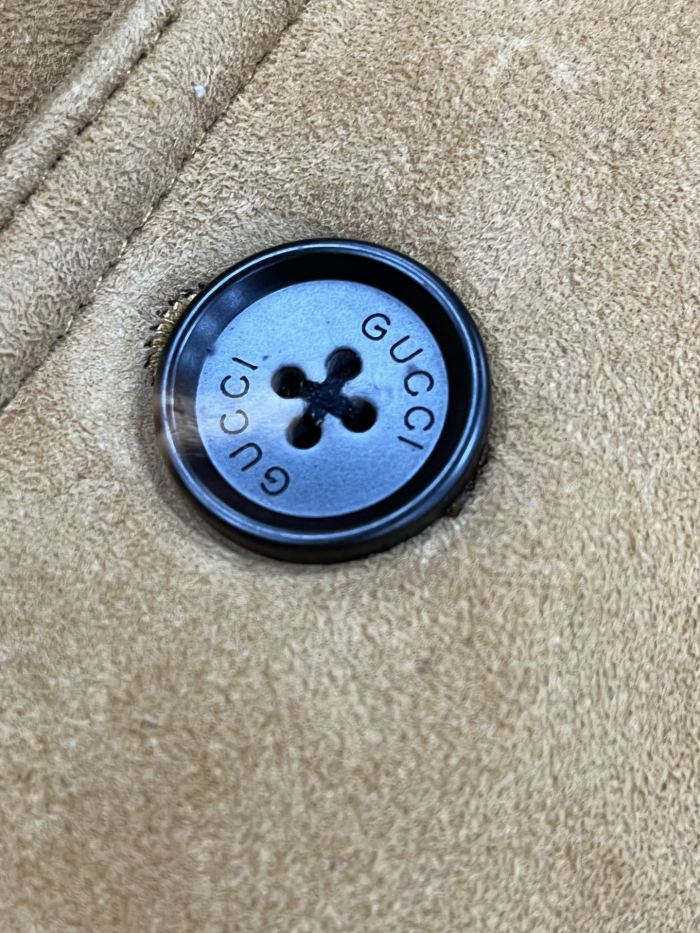 NIGO Gucci Men's And Women's Autumn And Winter Solid Color Suede Single Breasted Long Sleeved Wool Lined Jacket #nigo74481