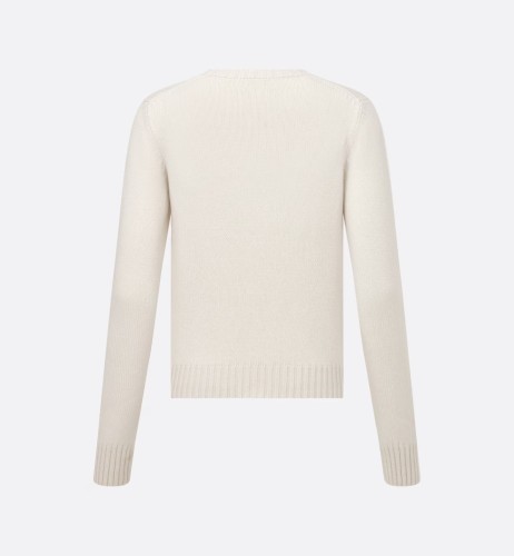 NIGO Dior Women's Autumn And Winter Jacquard Knit Sweater Gray Pink 100% Cashmere Fabric With Logo Round Neck Long Sleeve Pullover Knitted Sweater #nigo71784