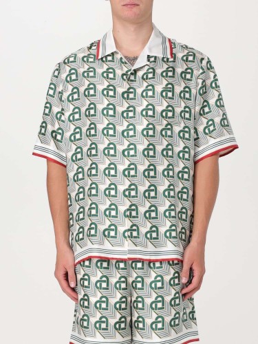 NIGO Casablanca Men's Summer Gradient Heart Printed Silk Short Sleeve Shirt Casual Elastic Lace-Up Shorts Ngvp #nigo74512