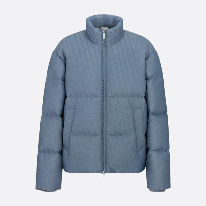 Nigo Dior Men's Fall And Winter Blue Dark Logo Print Lapel Single Breasted Long Sleeved Puffer Down Jacket #nigo74511