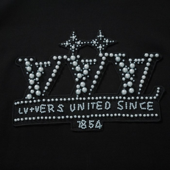 NIGO Louis Vuitton Men's Spring and Autumn Solid Color Beaded Logo Letter Long Sleeve Hooded Sweatshirt #nigo74489