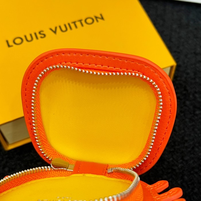 NIGO Louis Vuitton Men's Solid Color Old Flower Pattern Zipper Closure Turtle Leather Spell Canvas Bag Pendant Coin Purse Headphone Bag Keychain #nigo74517